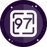 Ninety Seven Solid badges Icon vector