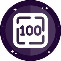 One Hundred Solid badges Icon vector