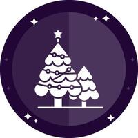 Navidad árbol sólido insignias icono vector