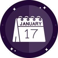 17th of January Solid badges Icon vector