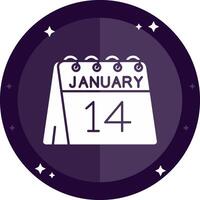 14th of January Solid badges Icon vector