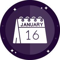 16th of January Solid badges Icon vector