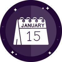 15th of January Solid badges Icon vector