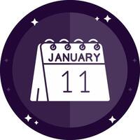 11th of January Solid badges Icon vector