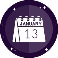 13th of January Solid badges Icon vector