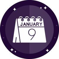 9th of January Solid badges Icon vector