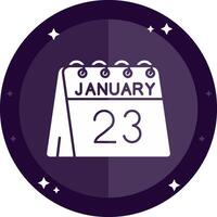 23rd of January Solid badges Icon vector
