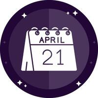 21st of April Solid badges Icon vector
