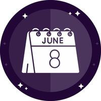 8th of June Solid badges Icon vector