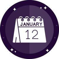 12th of January Solid badges Icon vector