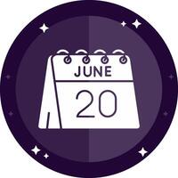 20th of June Solid badges Icon vector