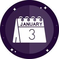 3rd of January Solid badges Icon vector