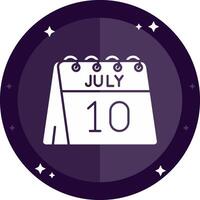 10th of July Solid badges Icon vector