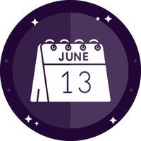 13th of June Solid badges Icon vector