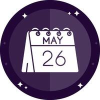 26th of May Solid badges Icon vector