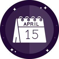 15th of April Solid badges Icon vector