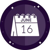 16th of June Solid badges Icon vector