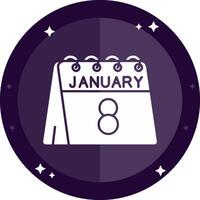 8th of January Solid badges Icon vector