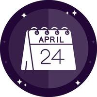24th of April Solid badges Icon vector