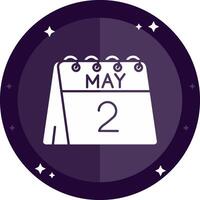 2nd of May Solid badges Icon vector