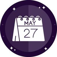 27th of May Solid badges Icon vector