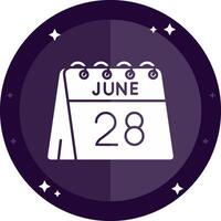 28th of June Solid badges Icon vector