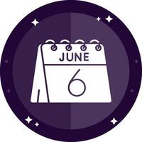 6th of June Solid badges Icon vector