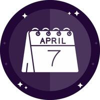 7th of April Solid badges Icon vector