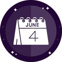 4th of June Solid badges Icon vector