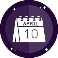 10th of April Solid badges Icon vector