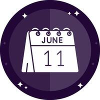 11th of June Solid badges Icon vector