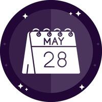 28th of May Solid badges Icon vector