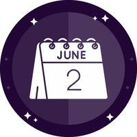 2nd of June Solid badges Icon vector