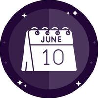 10th of June Solid badges Icon vector