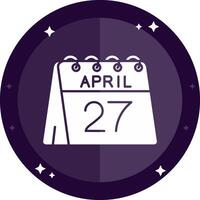 27th of April Solid badges Icon vector