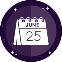 25th of June Solid badges Icon vector