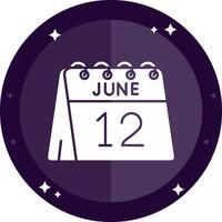 12th of June Solid badges Icon vector