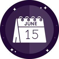 15th of June Solid badges Icon vector