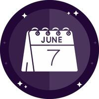 7th of June Solid badges Icon vector