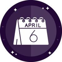 6th of April Solid badges Icon vector