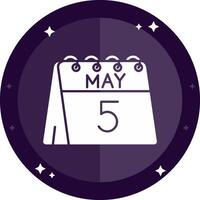 5th of May Solid badges Icon vector