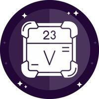 Vanadium Solid badges Icon vector