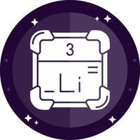 Lithium Solid badges Icon vector