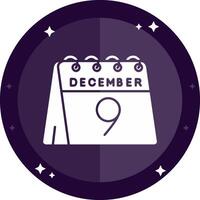 9th of December Solid badges Icon vector