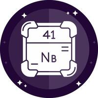 Niobium Solid badges Icon vector