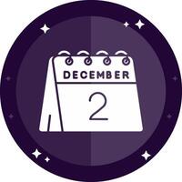 2nd of December Solid badges Icon vector