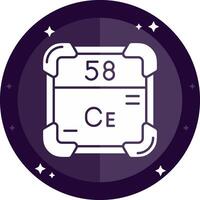 Cerium Solid badges Icon vector