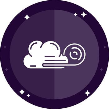 Wind cloud Solid badges Icon vector