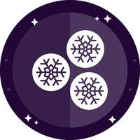 bola de nieve sólido insignias icono vector