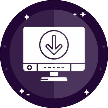Down Solid badges Icon vector
